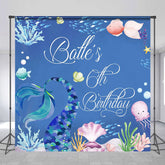 Aperturee - Blue Undersea Lives Bubble Custom Birthday Backdrop